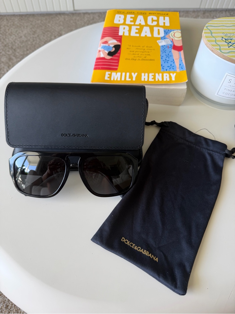 Dolce & Gabbana Black Sunglasses Case with Drawstring Pouch